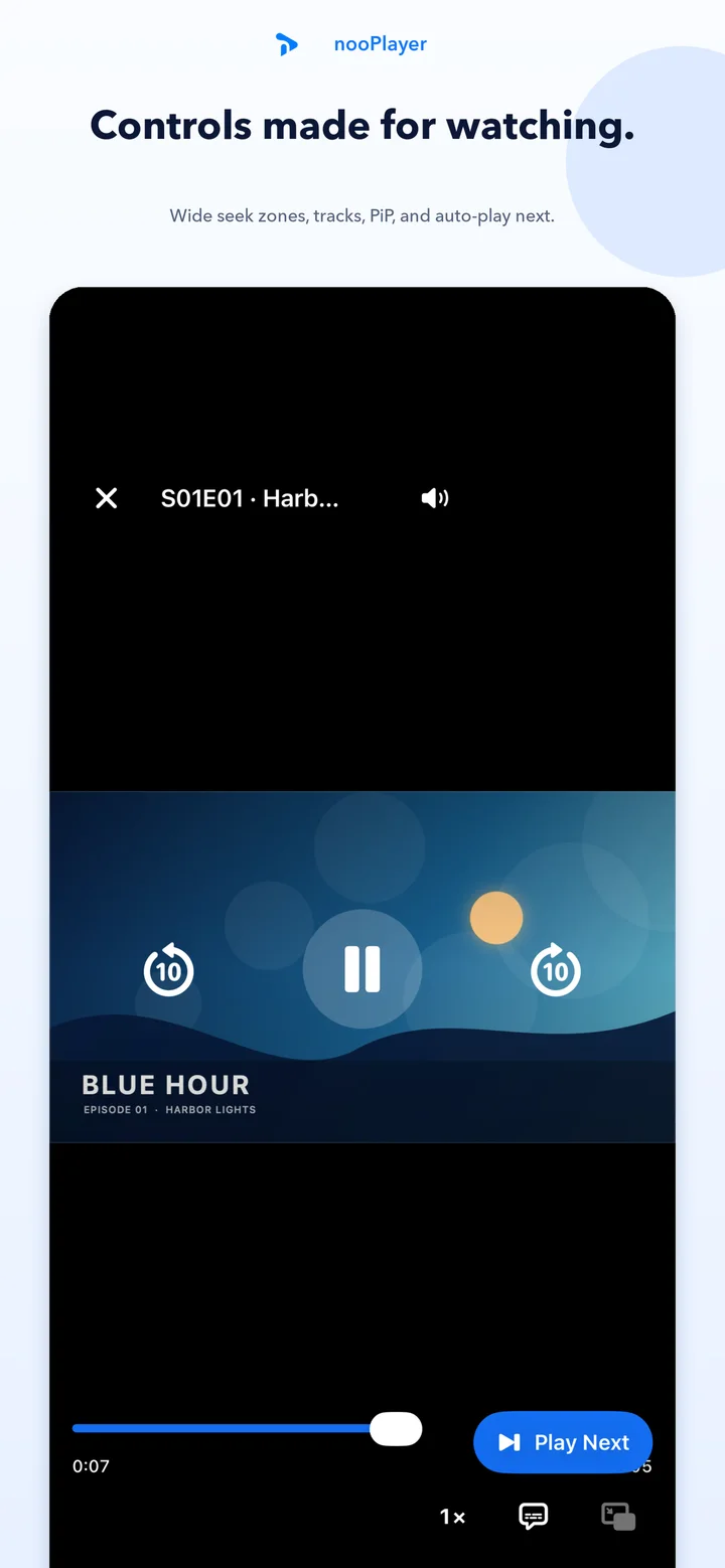 Playback controls in nooPlayer