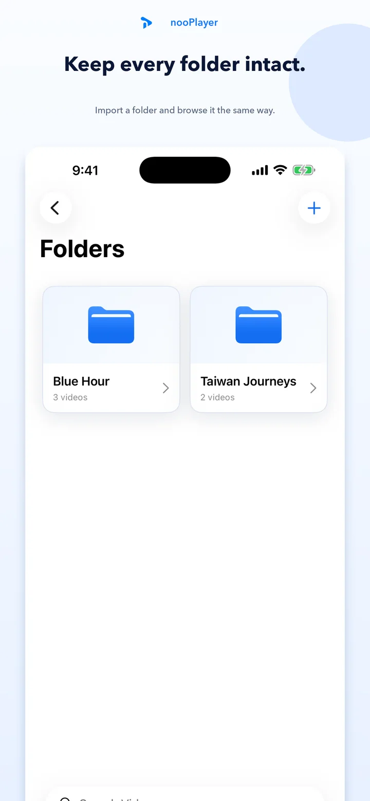 Folder organization in nooPlayer